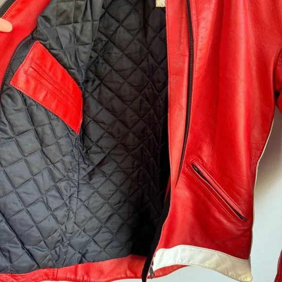Vintage 70s 80s Swift Leathers Red Moto Racing Jacket Mens S Womens M Authentic - Picture 15 of 16